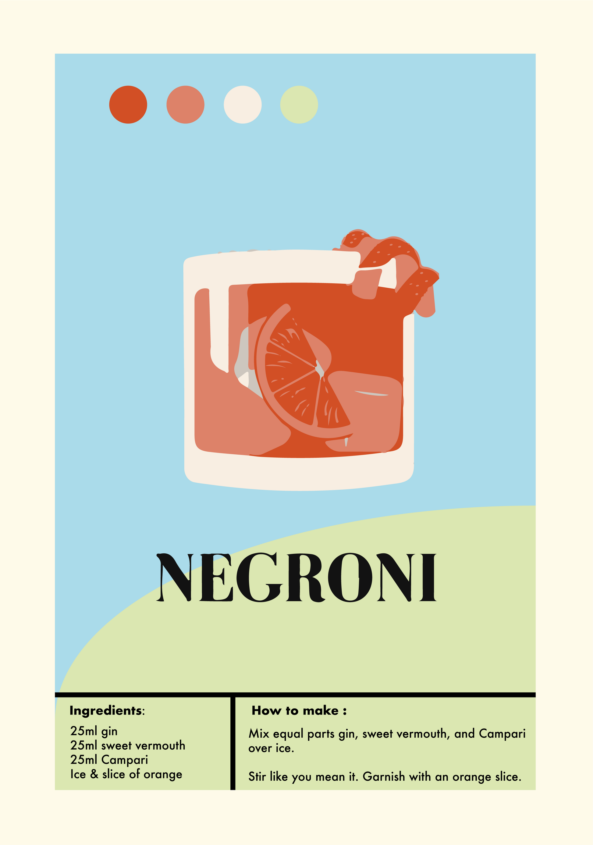 Affiche Cocktail Negroni – Élégante & Moderne - AFFICHE